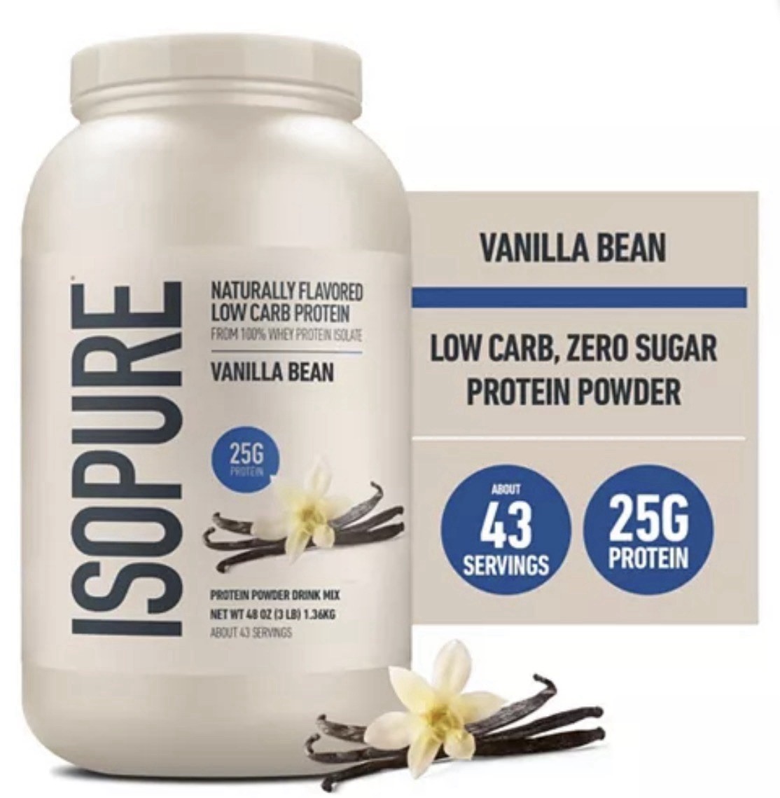 Isopure Zero Carb Protein Powder Creamy Vanilla 🍨 3lb KETO NATURALLY SWEETENED