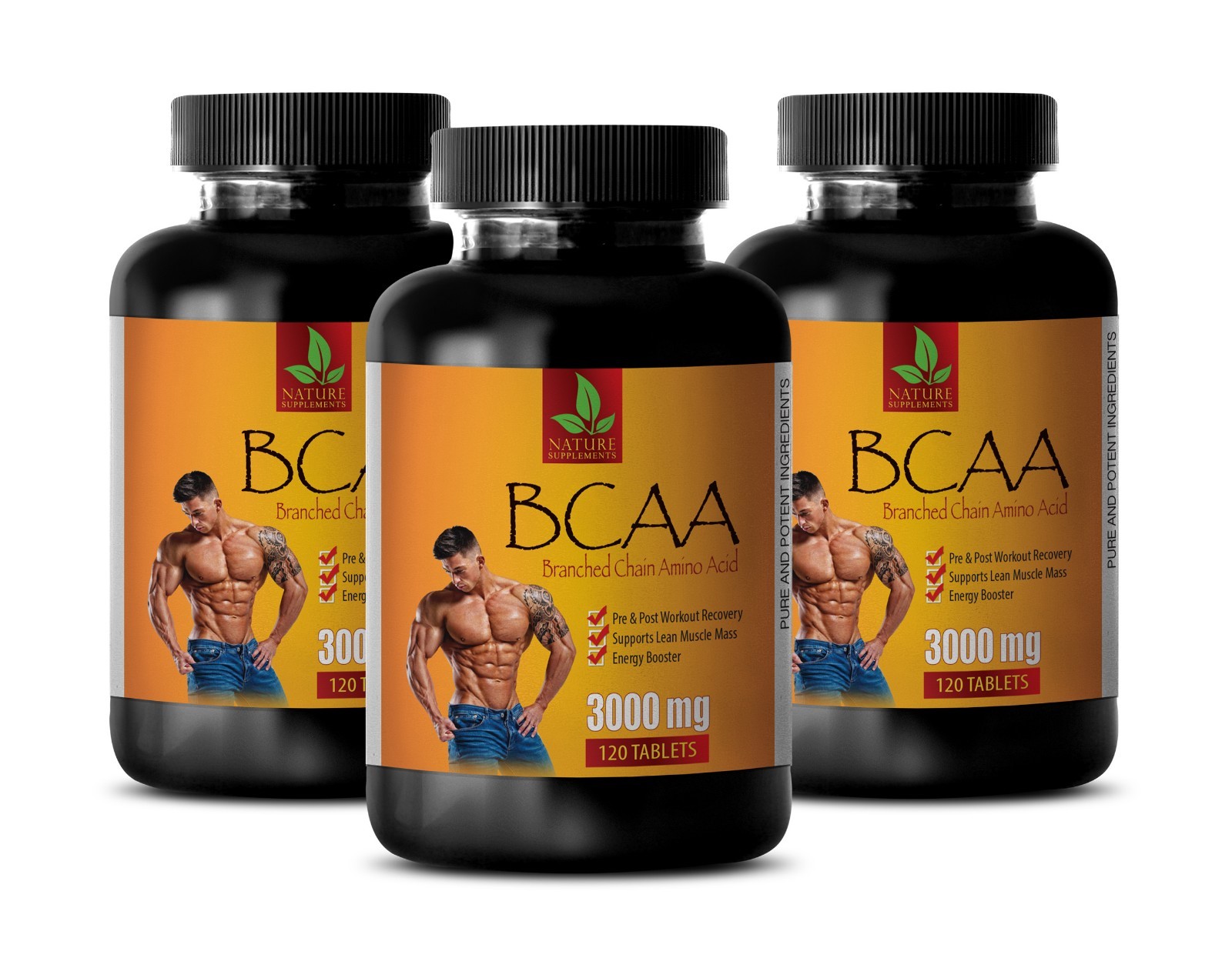 lean muscle – BCAA 3000mg – muscle gainer pills – 3 Bottles 360 Tablets