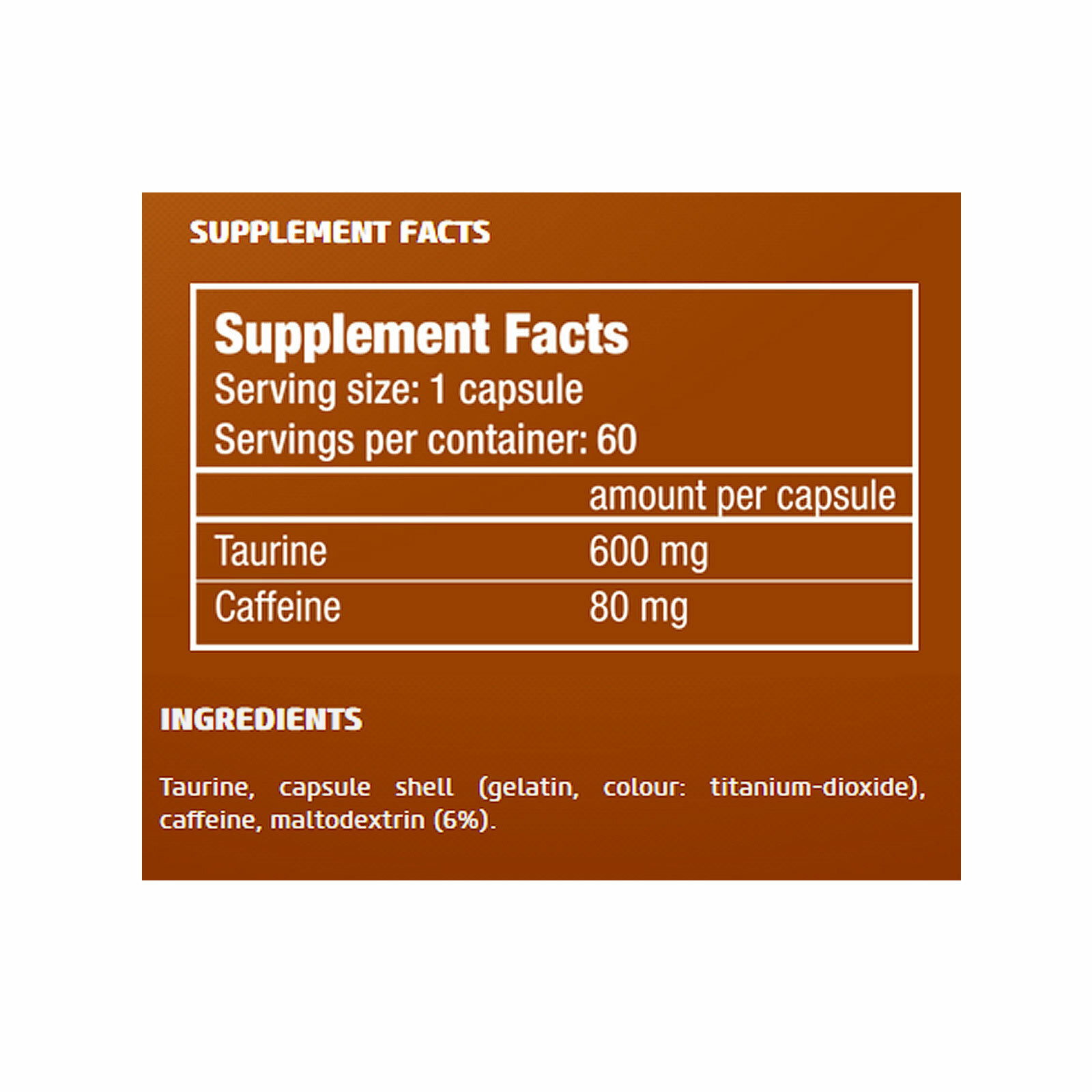 BIOTECH USA CAFFEINE & TAURINE Power Food Supplement Pills Energy & Weight Loss