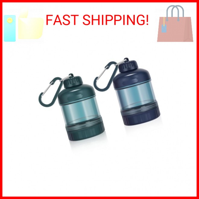 BooMetCheer 2 Pack Protein Powder Container to Go with Keychain & Keyring, Large