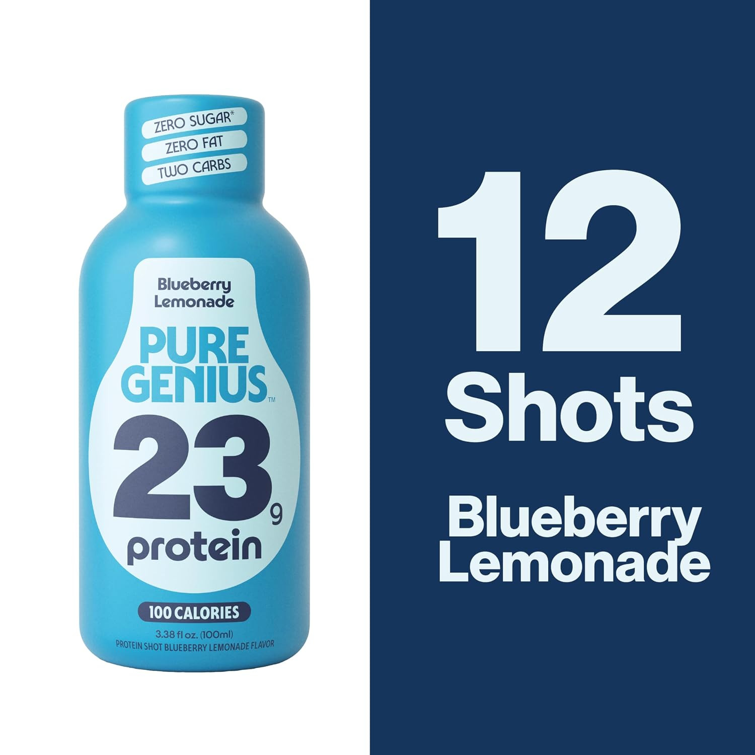 23G Protein Shot | 100 Calories, No Sugar, No Fat | 12 Shots | Whey & Collagen,
