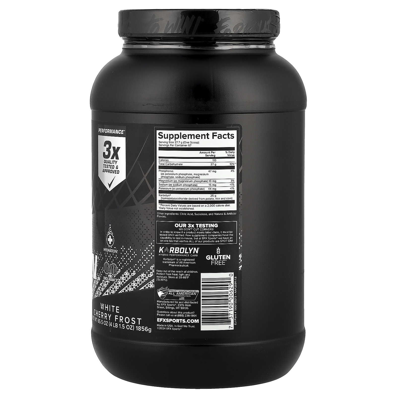 Karbolyn Hydrate, White Cherry Frost, 4 lb 1.5 oz (1,856 g)
