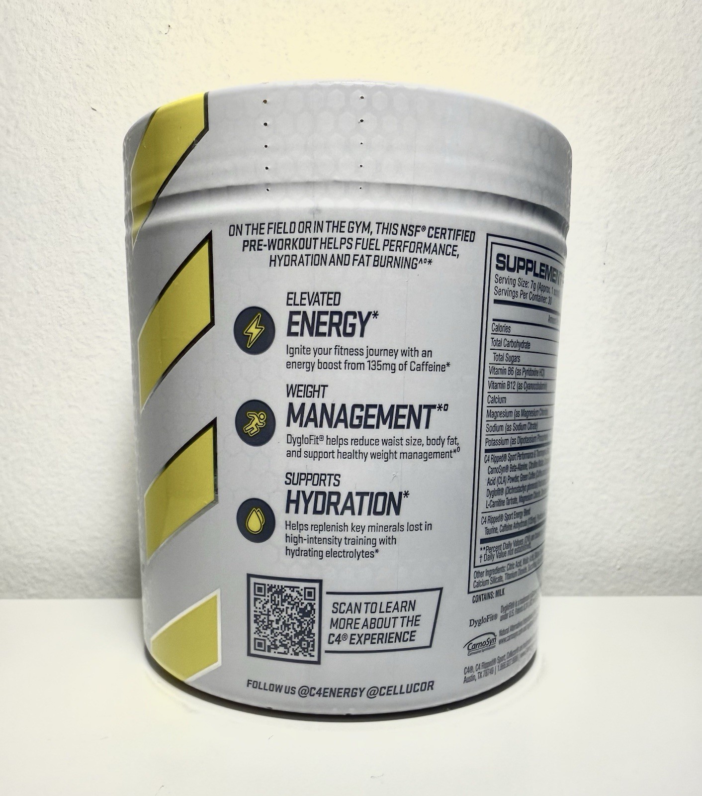 C4 Pre Workout Powder Ripped Sport Arctic Snow Cone 30 Servings Cellucor