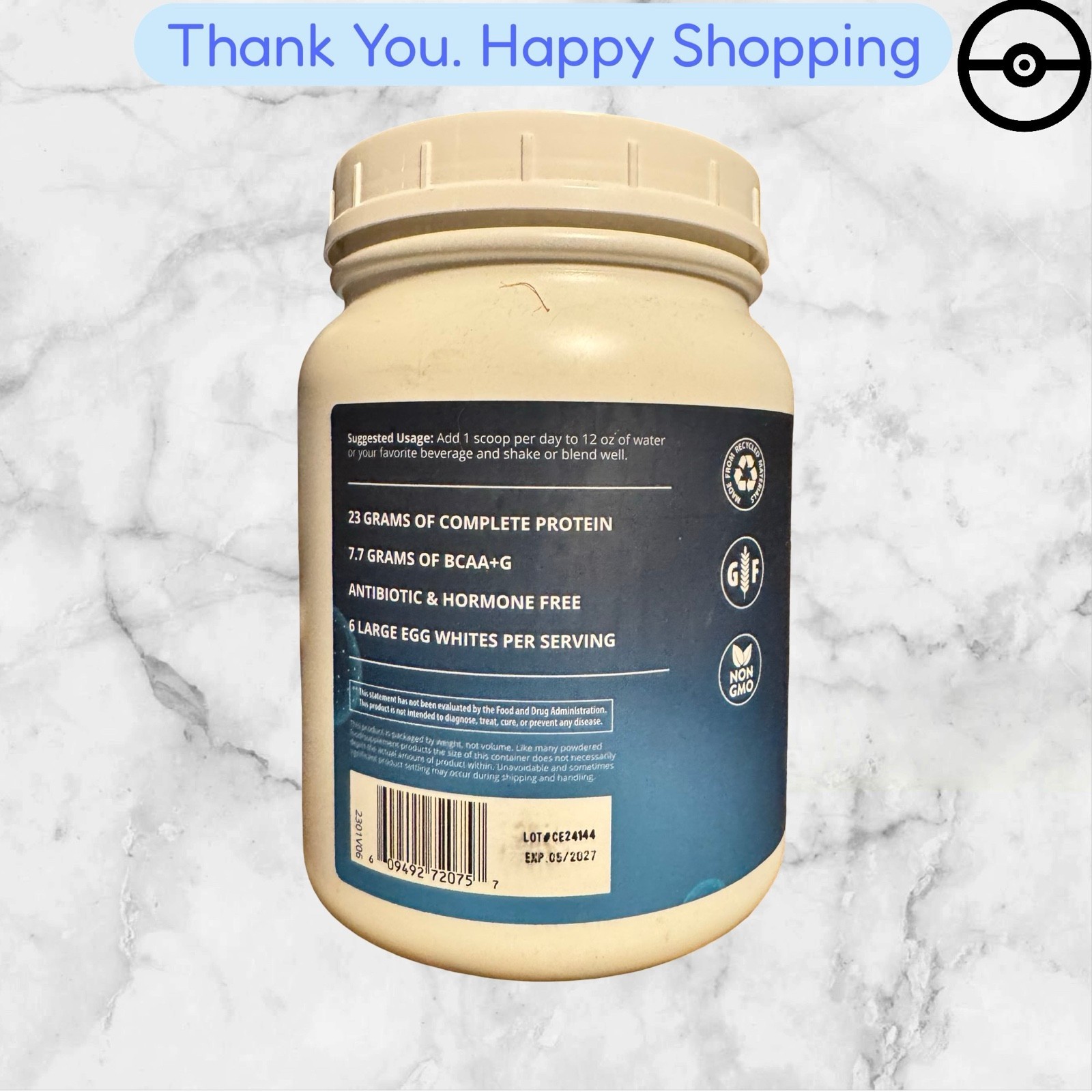 MRM Egg White Protein Chocolate Flavored , 24 oz ,exp 05/2027