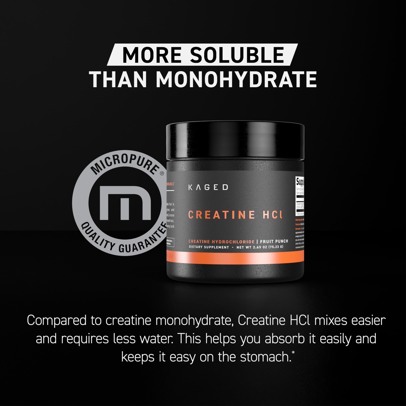 Creatine HCl Powder – 7X Concentrated, Muscle Building, High Absorption, Vegan,