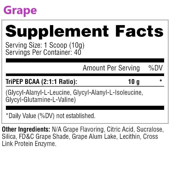 Tripep BCAA 400g 40 Servings Branched-Chain Amino Acids Powder Muscle Recovery