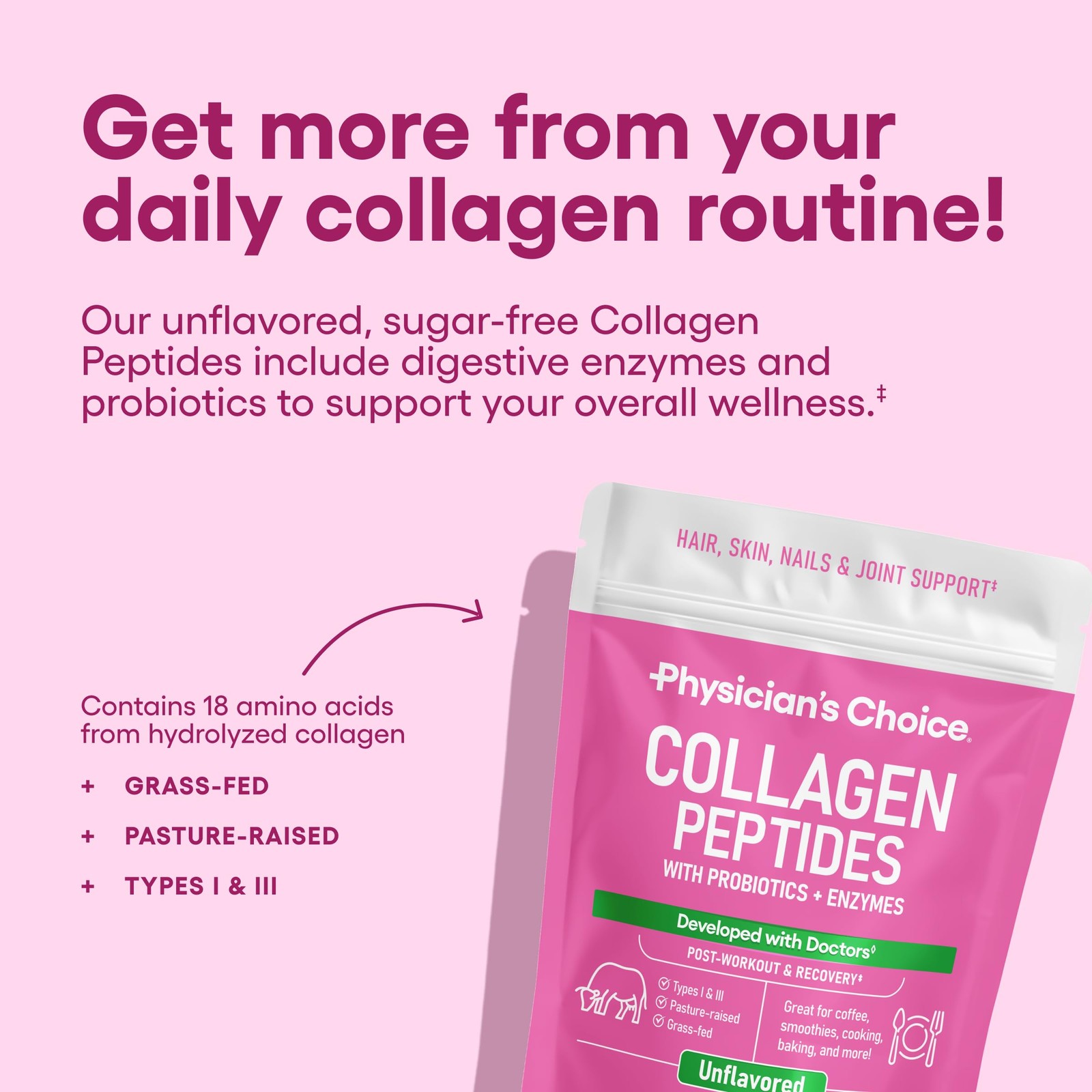 Physician’s CHOICE Collagen Peptides – Hydrolyzed 8.67 Ounce (Pack of 1), Red