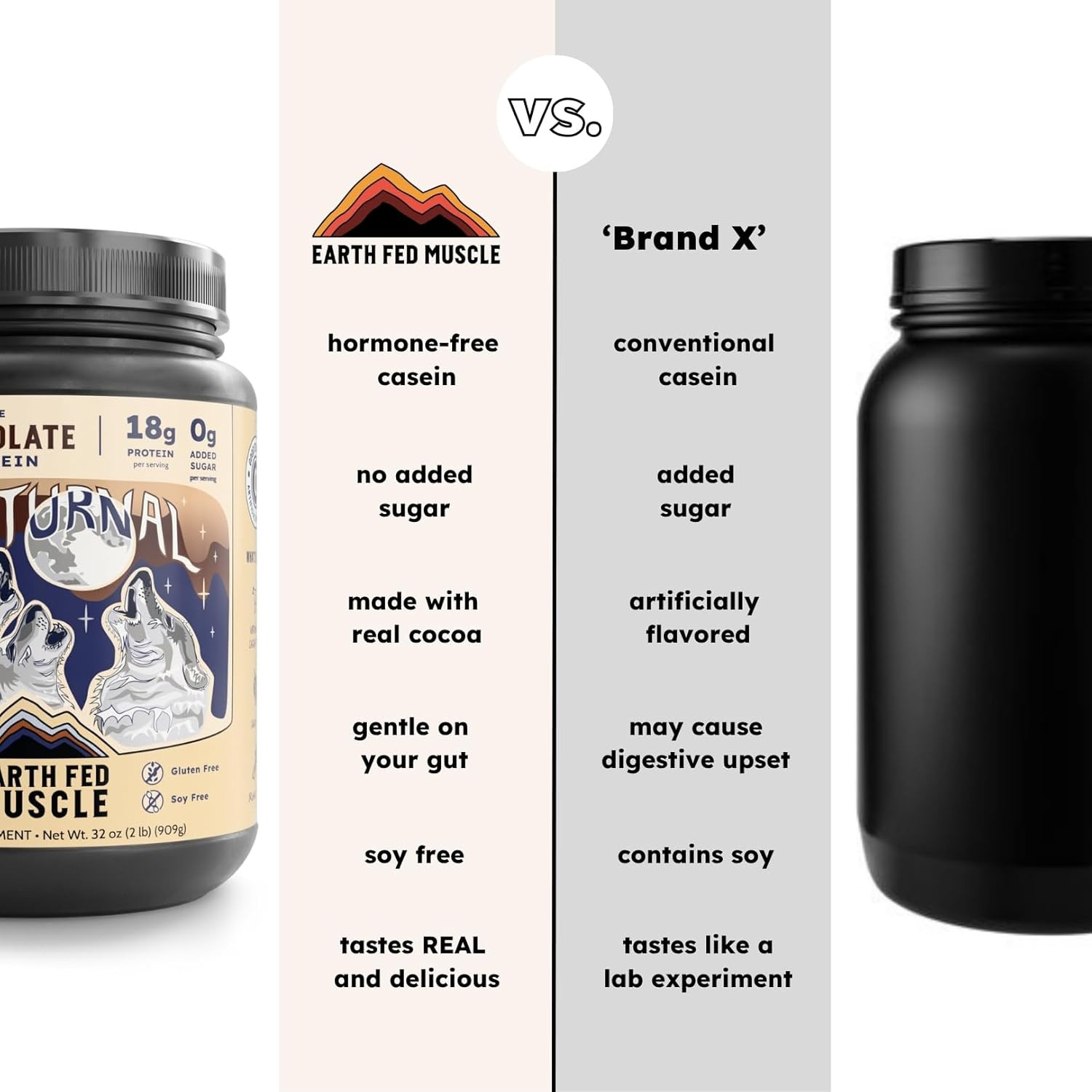 Nocturnal Casein Protein Powder – Dark Chocolate Protein Powder with Whey Blend