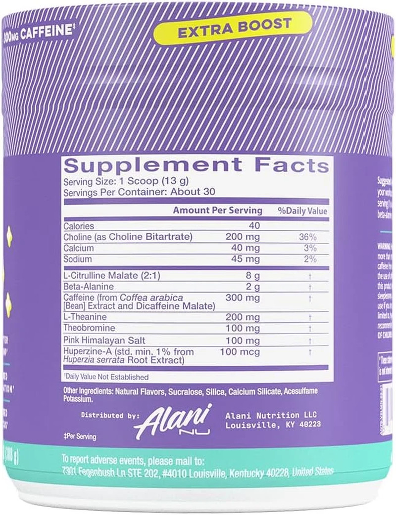Pre-Workout+ Powder, Frozen Lemonade, 30 Servings, 300Mg Caffeine