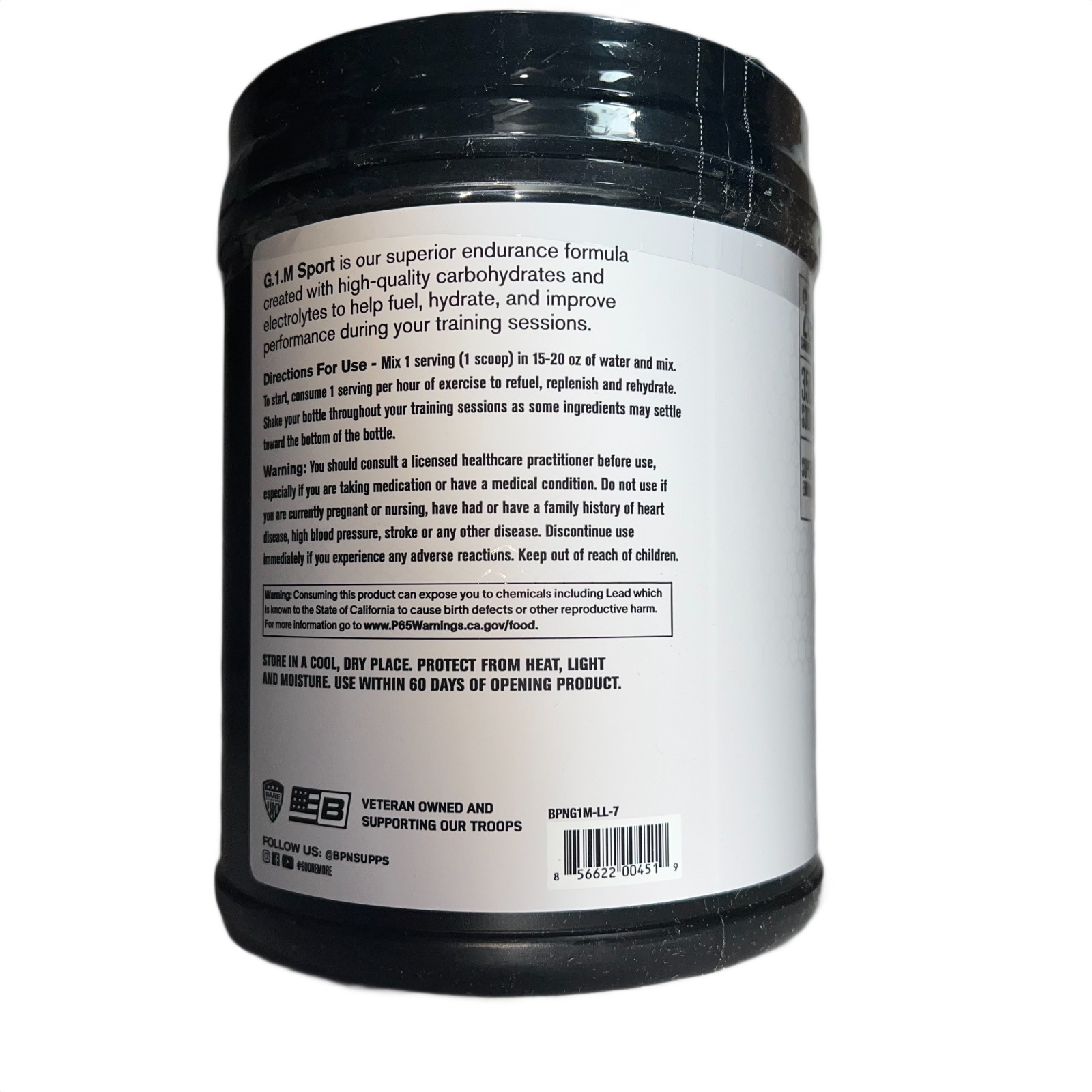 BPN G.1.M Sport Lemon Lime Performance Booster Reduce Fatigue 25 Servings NEW