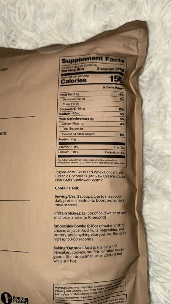 PROMIX Grass Fed Whey Protein Raw Chocolate Powder Supplement