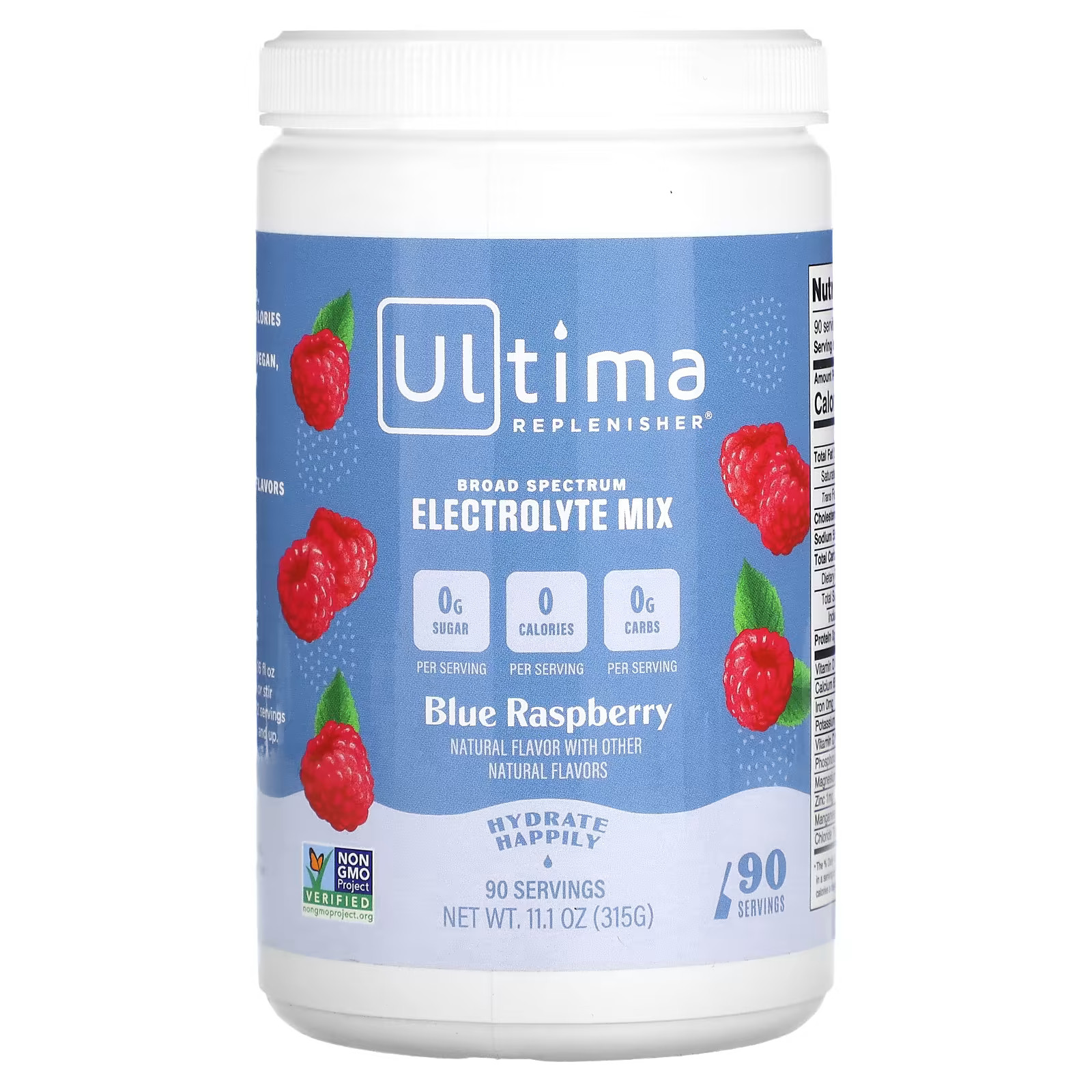 2 X Ultima Replenisher, Electrolyte Mix, Blue Raspberry, 11.1 oz (315 g)