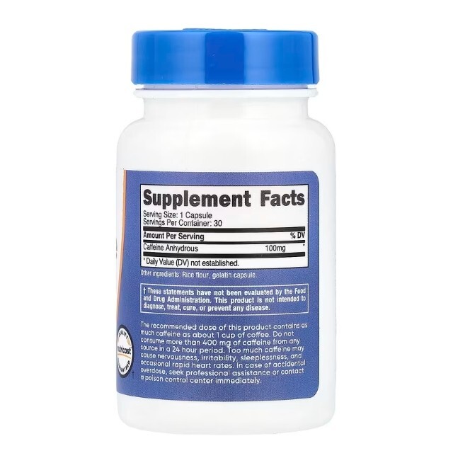 Nutricost, Caffeine , 100 mg , 30 Capsules – Energy Boost and Focus