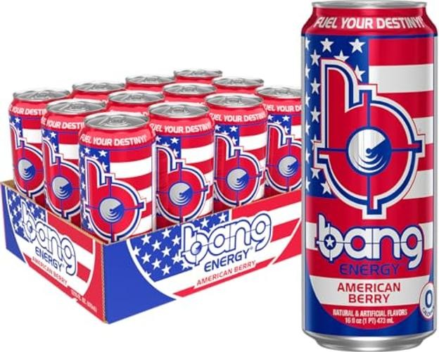Energy American Berry, Sugar-Free Energy Drink, 16-Ounce (Pack of 12)