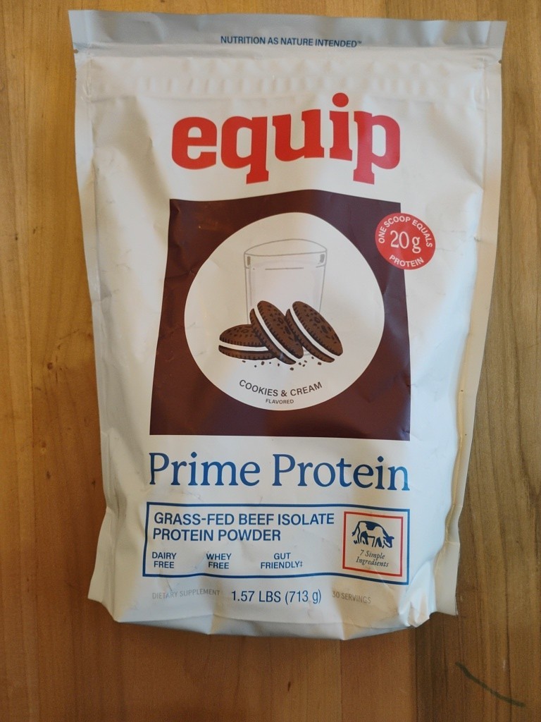 Equip Foods Prime Protein Powder Grass Fed Beef Protein Cookies Cream New 01/28