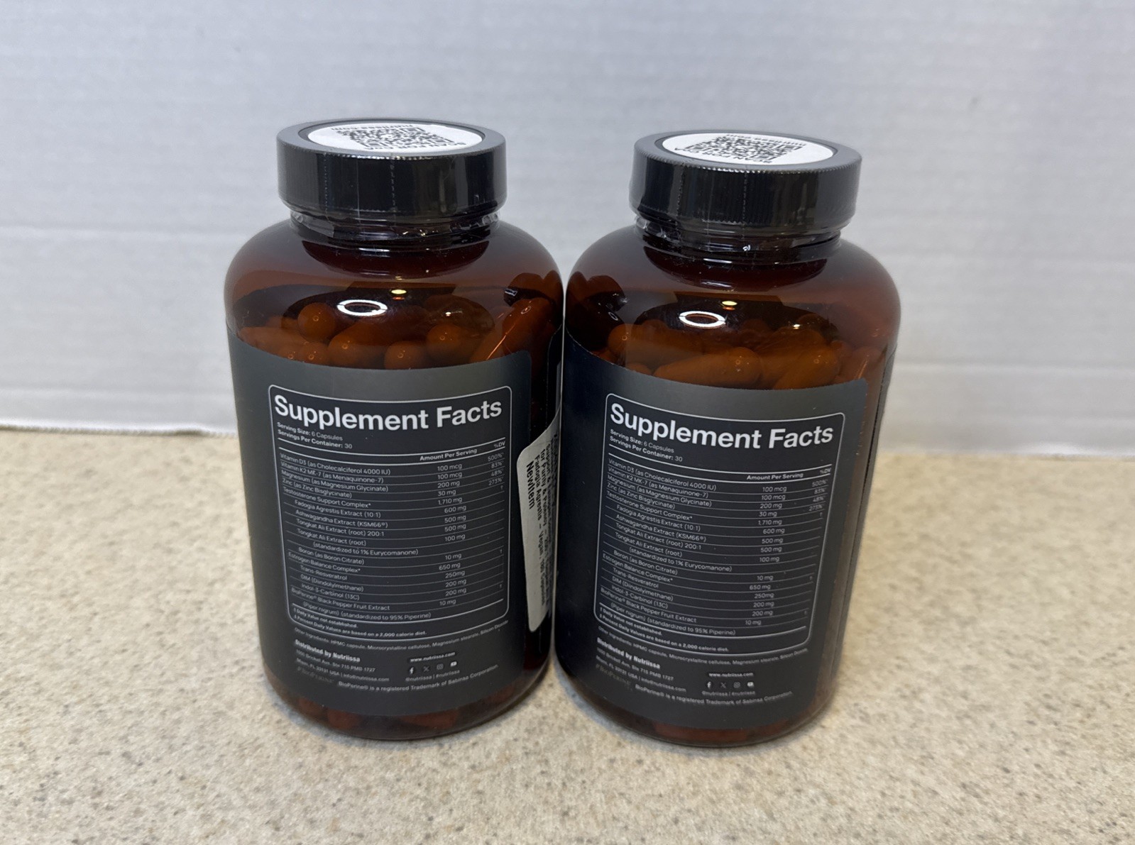 2 Bottles Nutriissa PCT Post Therapy Estrogen Control 2700mg 180 Caps Exp 10/26