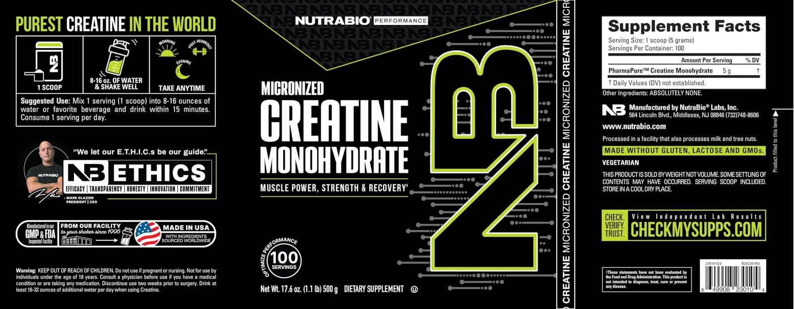 Pure Micronized Creatine Monohydrate Powder Supplement Unflavored 500 g – Sup…