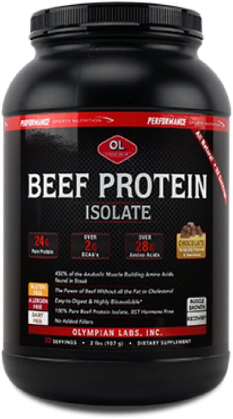 Olympian Labs Beef Protein Isolate Powder, 24g Protein, BST Free, 2 Grams BCAA’s