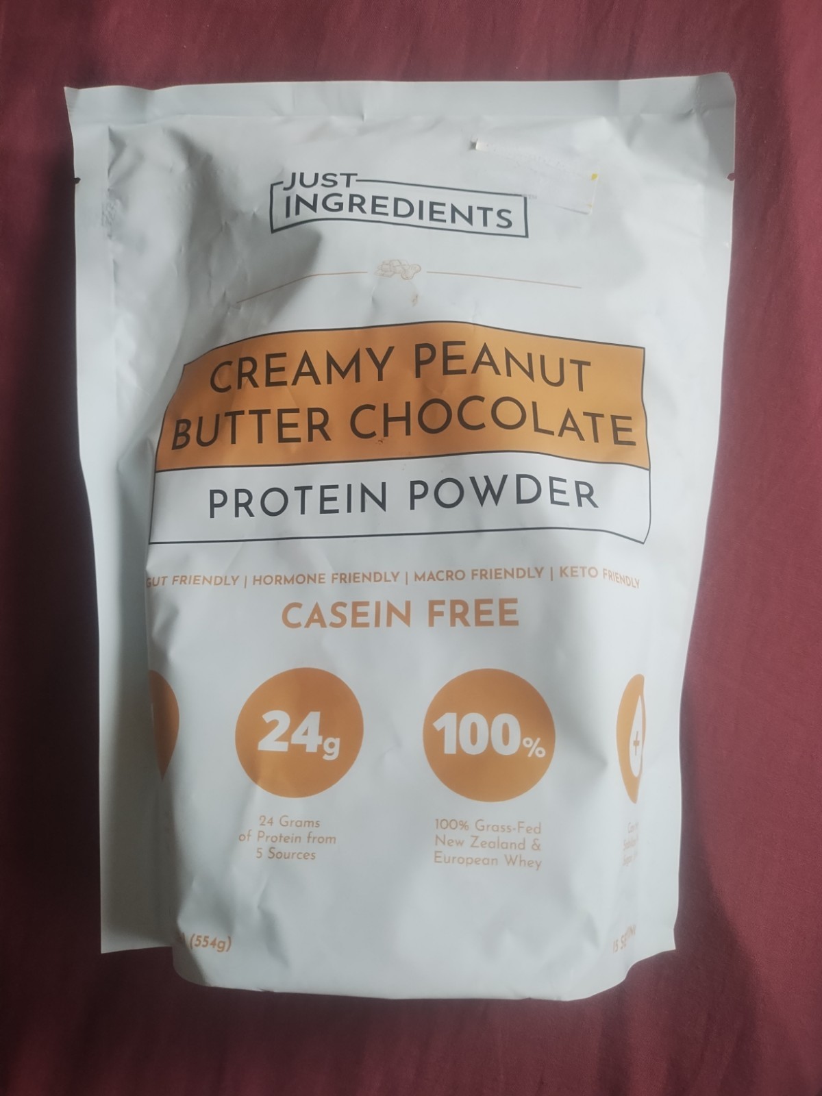 Just Ingredients Whey Protein Powder Creamy Peanut Butter Chocolate 19.54 Oz