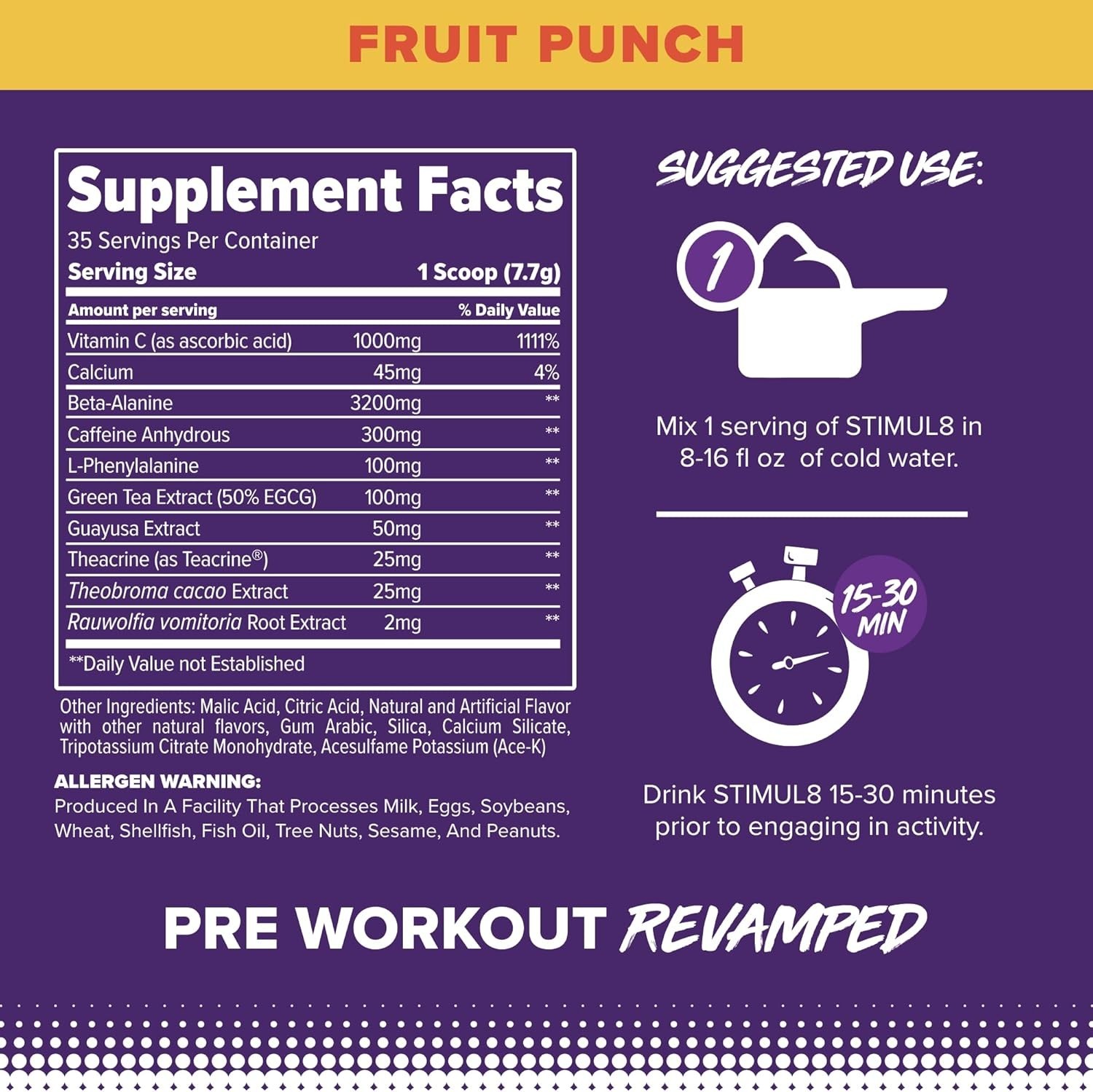 Finaflex Stimul8 Super Pre-Workout Fruit Punch 271 g / 9.6 oz Each (Pack of 3)