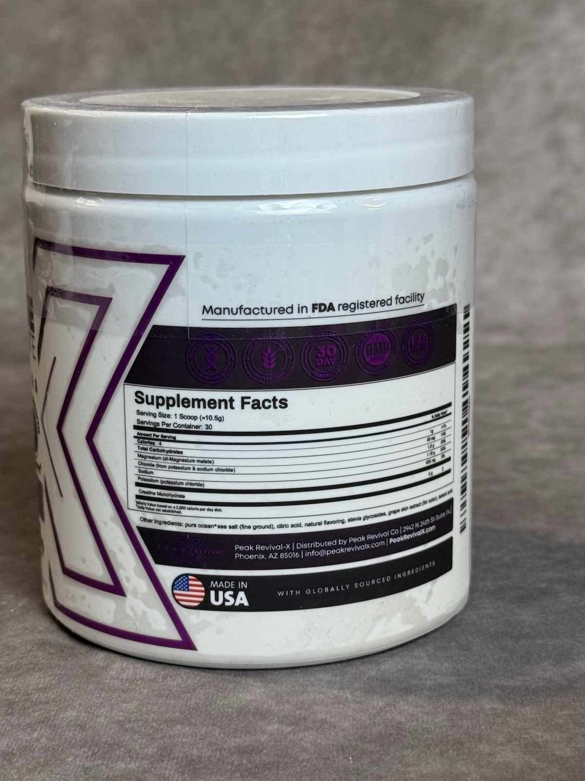 Peak Revival-X Creatine Monohydrate Electrolytes Powder Grape Flavor 315g