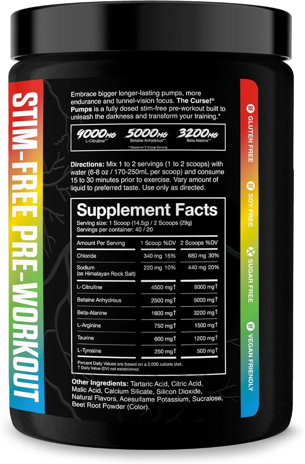 JNX SPORTS The Curse! Pump Pre Workout Powder – Stim-Free Pre Workout