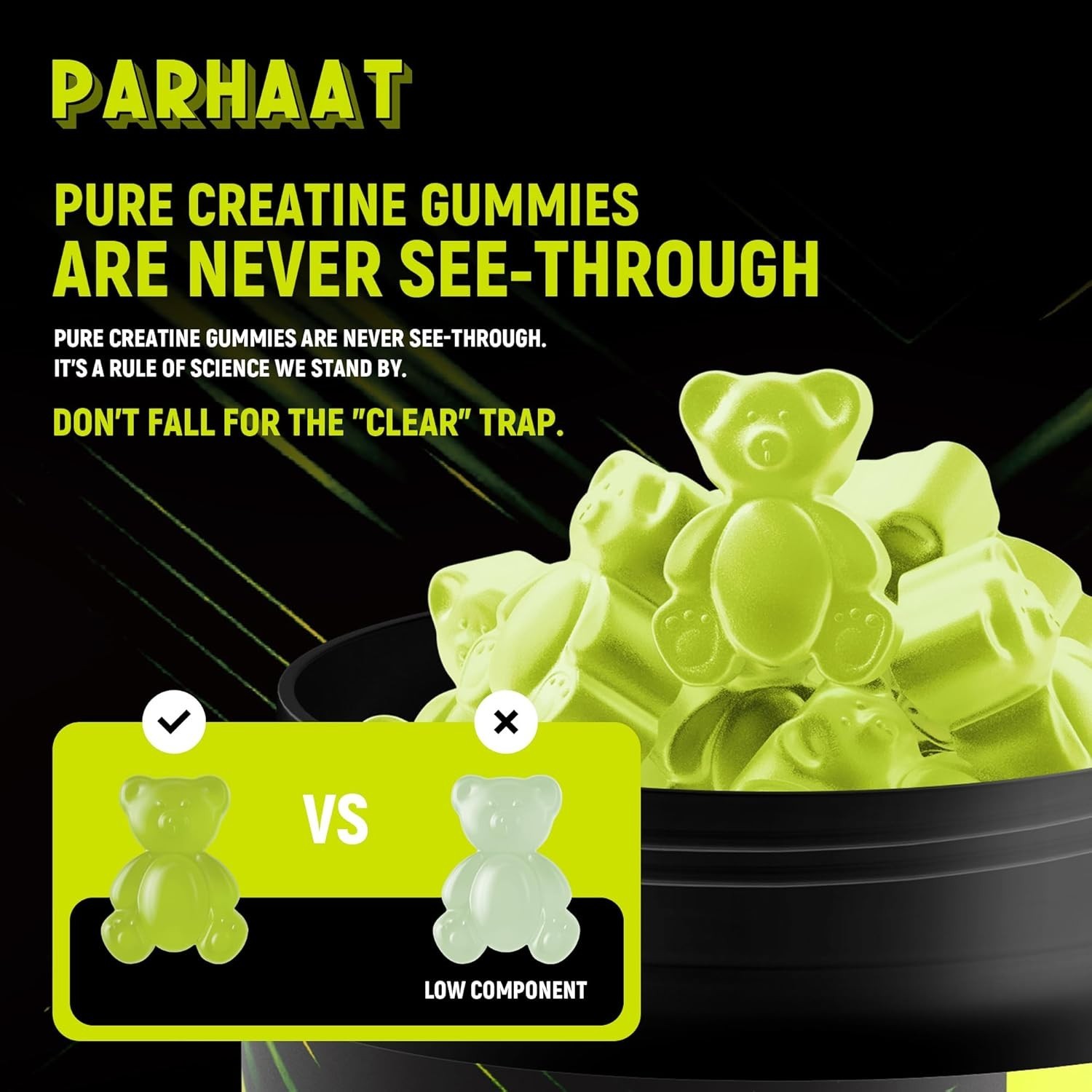 Parhaat NSF Certified Creatine Gummy – Creatine Monohydrate Gummies 5g