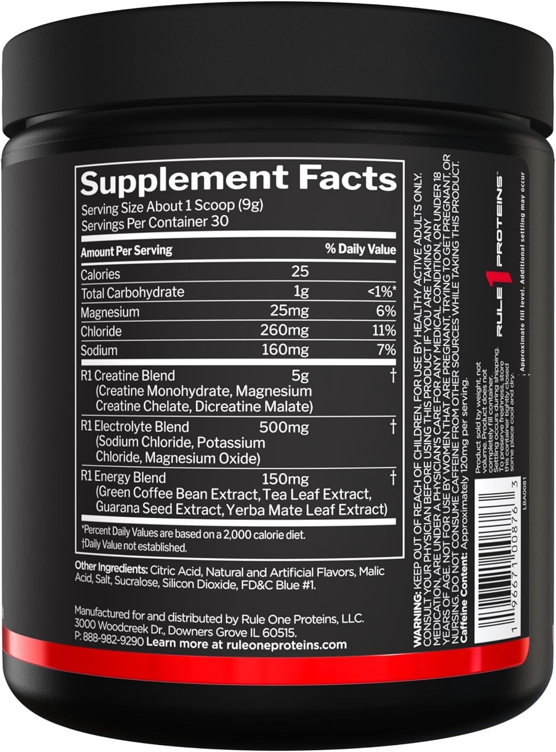 Rule One Charged Creatine Energy & Performance Support 270g 30 servings NEW