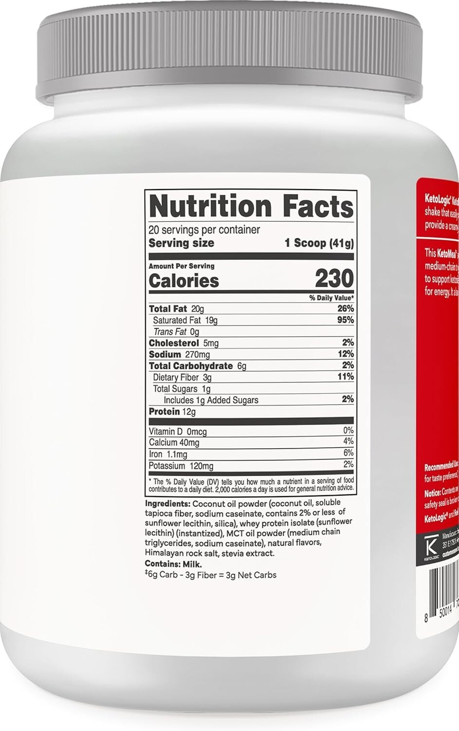 Keto Meal Replacement Shake Powder for Optimal Results + MCT Oil + Grass-Fed Whe