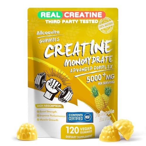 Creatine Monohydrate Gummies 5000mg 120ct Muscle Strength Energy