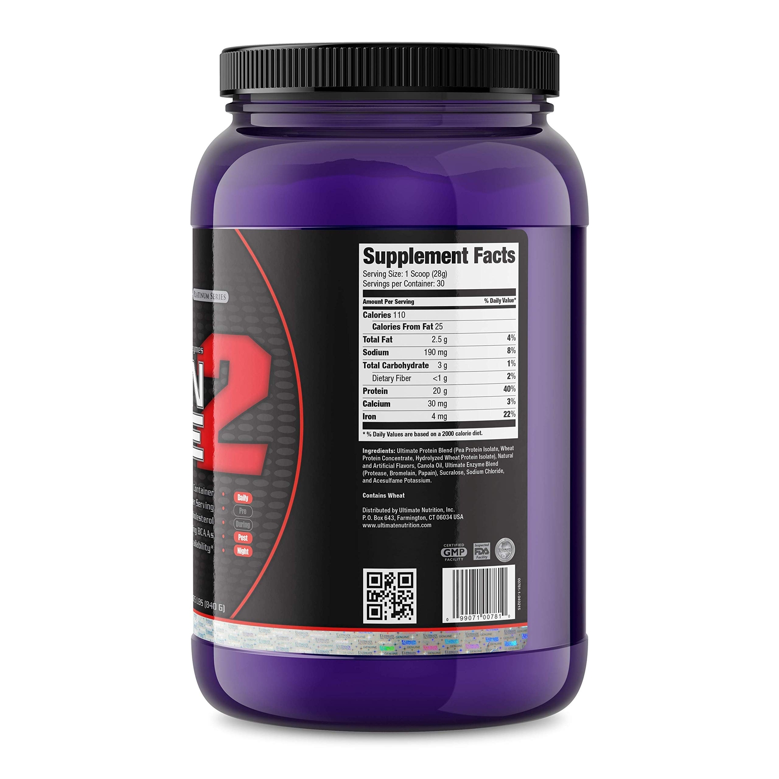 Ultimate Nutrition Vegan Plant Based Protein Isolate Powder – Vanilla, 2 Pounds