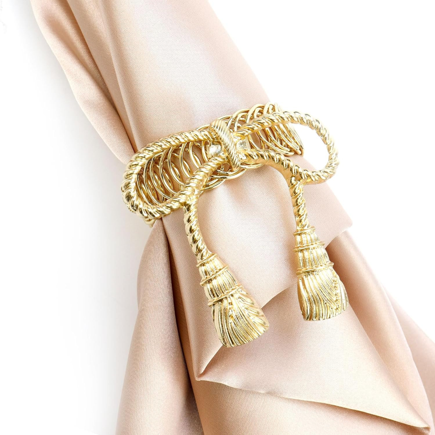 Curtain Tiebacks, Gold Bow Tie Metal Curtain Holdbacks, 2 Pcs | No-Drill Design,
