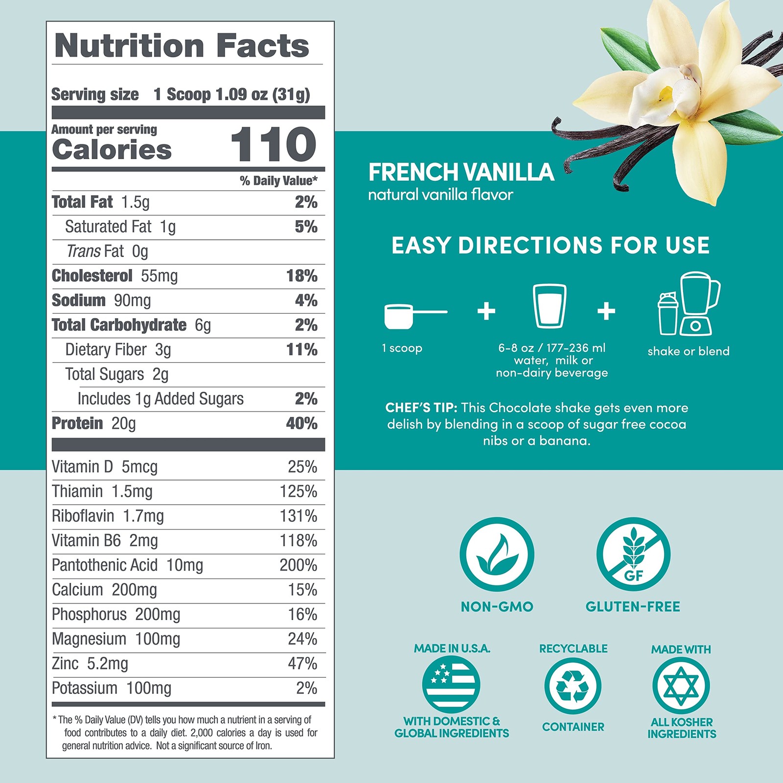 Designer Wellness, Designer Whey, Natural Whey Protein Powder with Probiotics…