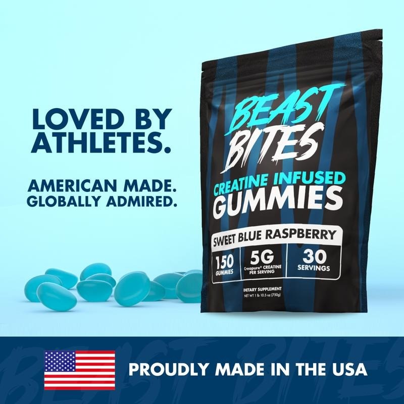 Creatine Infused Gummies – Beast Bites Madewith Creapure&NSF Certified for Sport