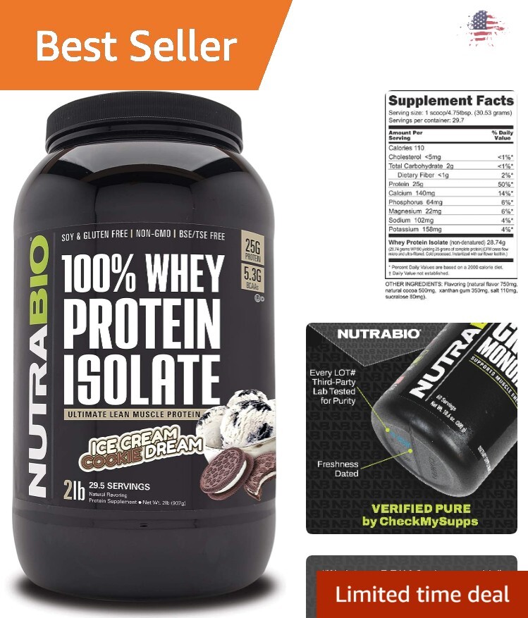 Premium Whey Protein Isolate – Ideal for Weight Loss – Cookies and Cream, 2