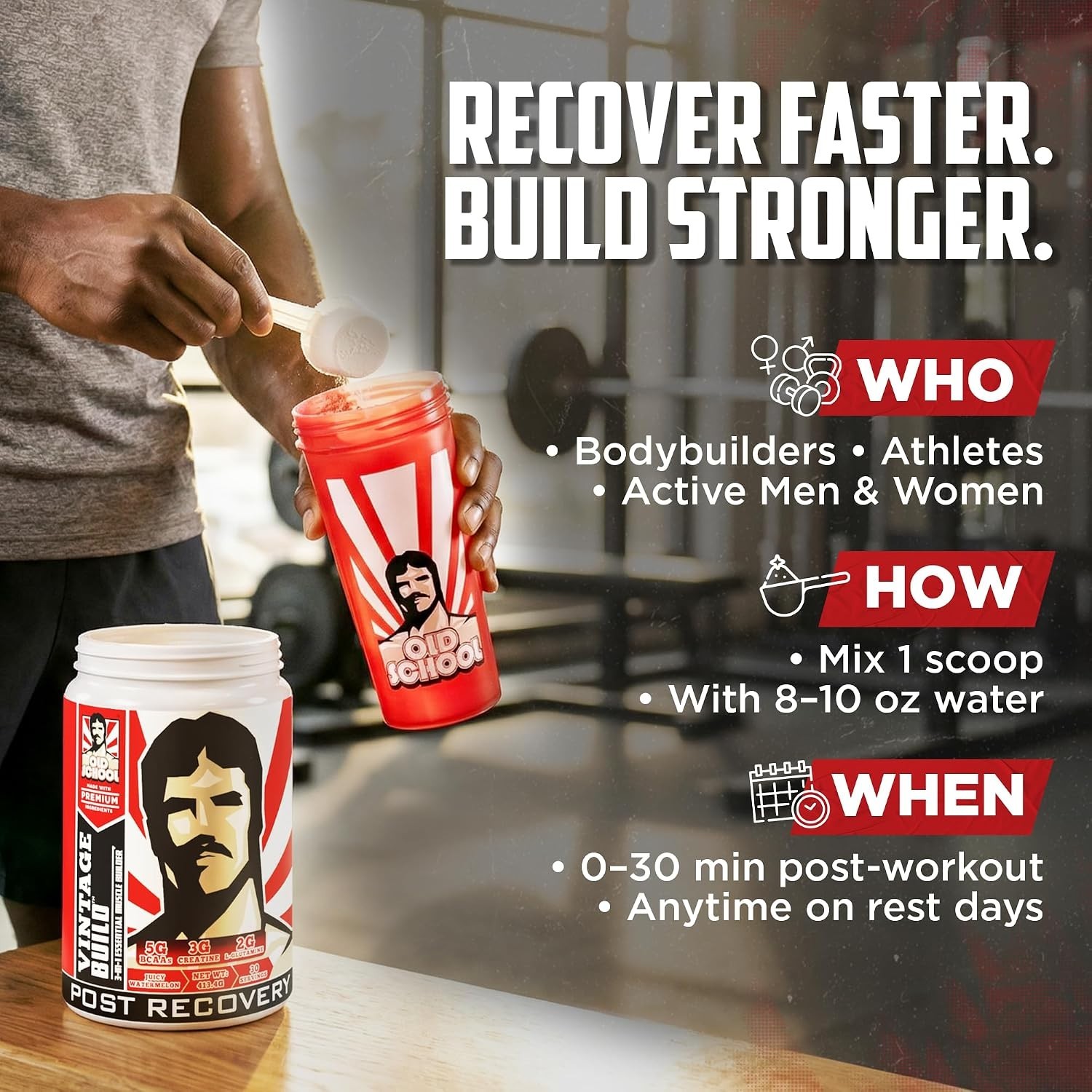 Muscle Recovery Drink with BCAAs & Creatine – 30 Servings