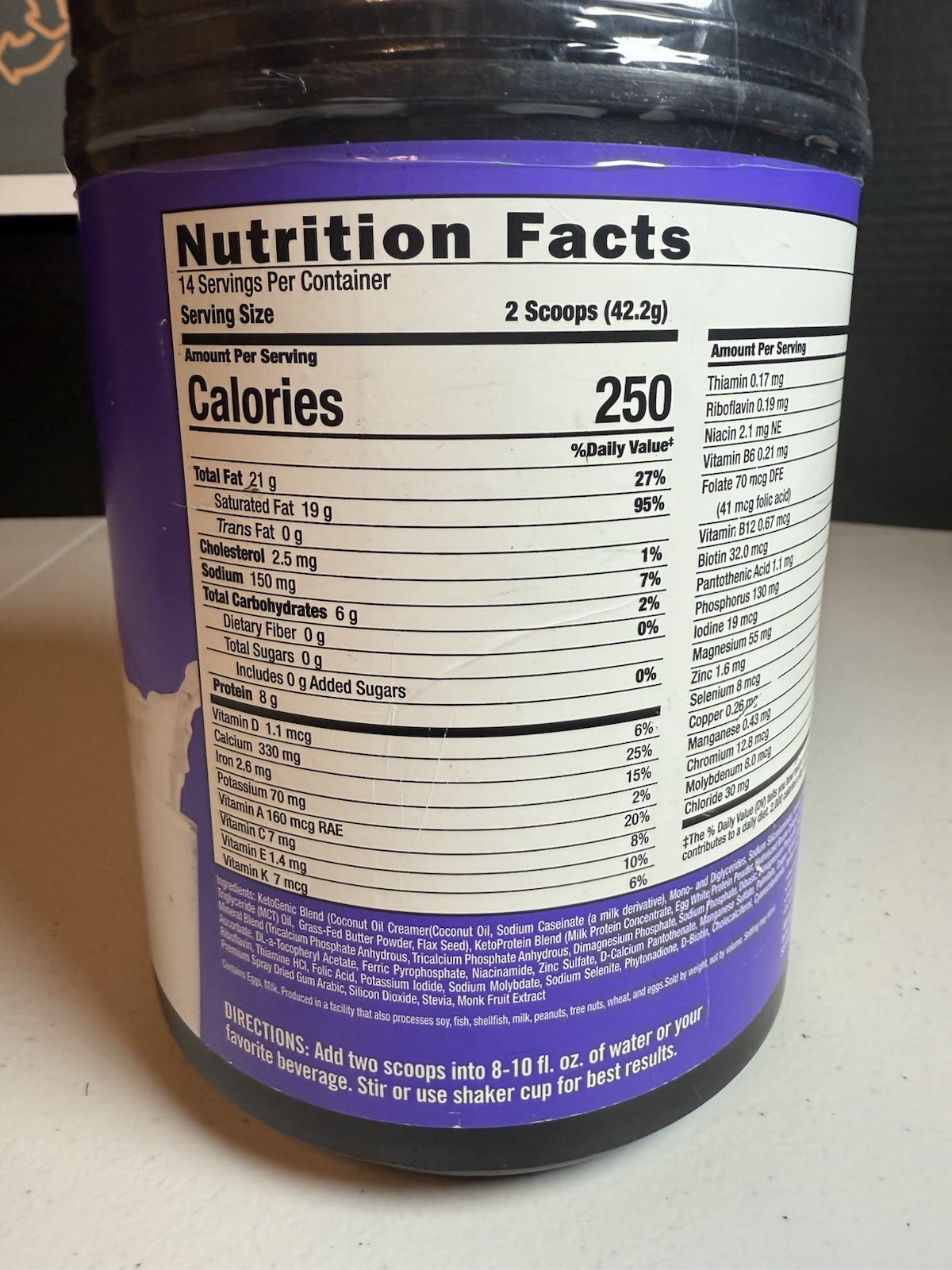 Keto Science Ketogenic Meal Replacement Shake Vanilla 18.8 Oz 14 Servings