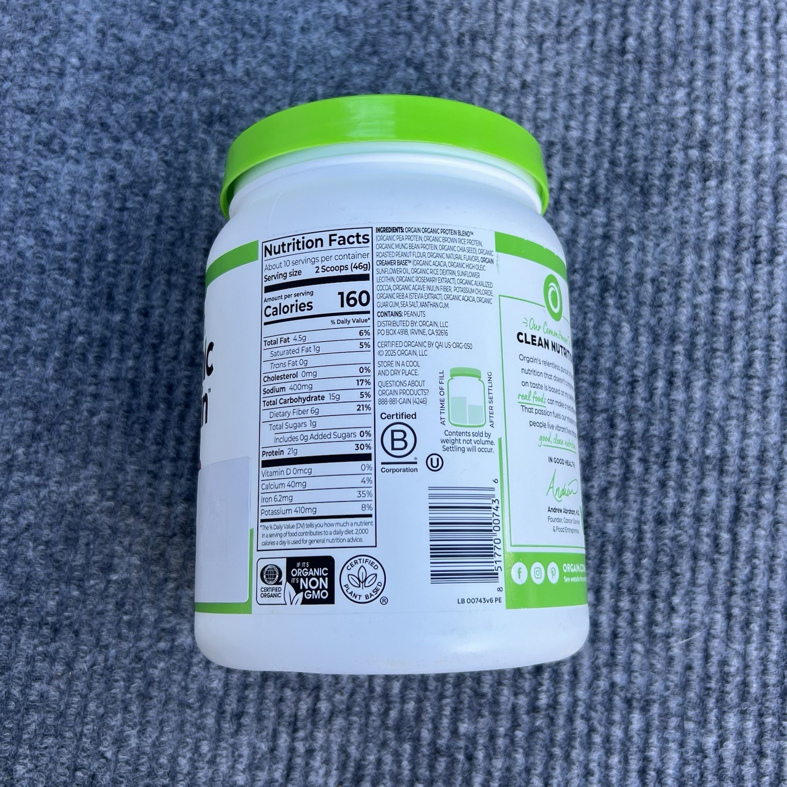 3 Pack Orgain Organic Plant-Based Protein Powder Chocolate Peanut Butter 16.3 oz