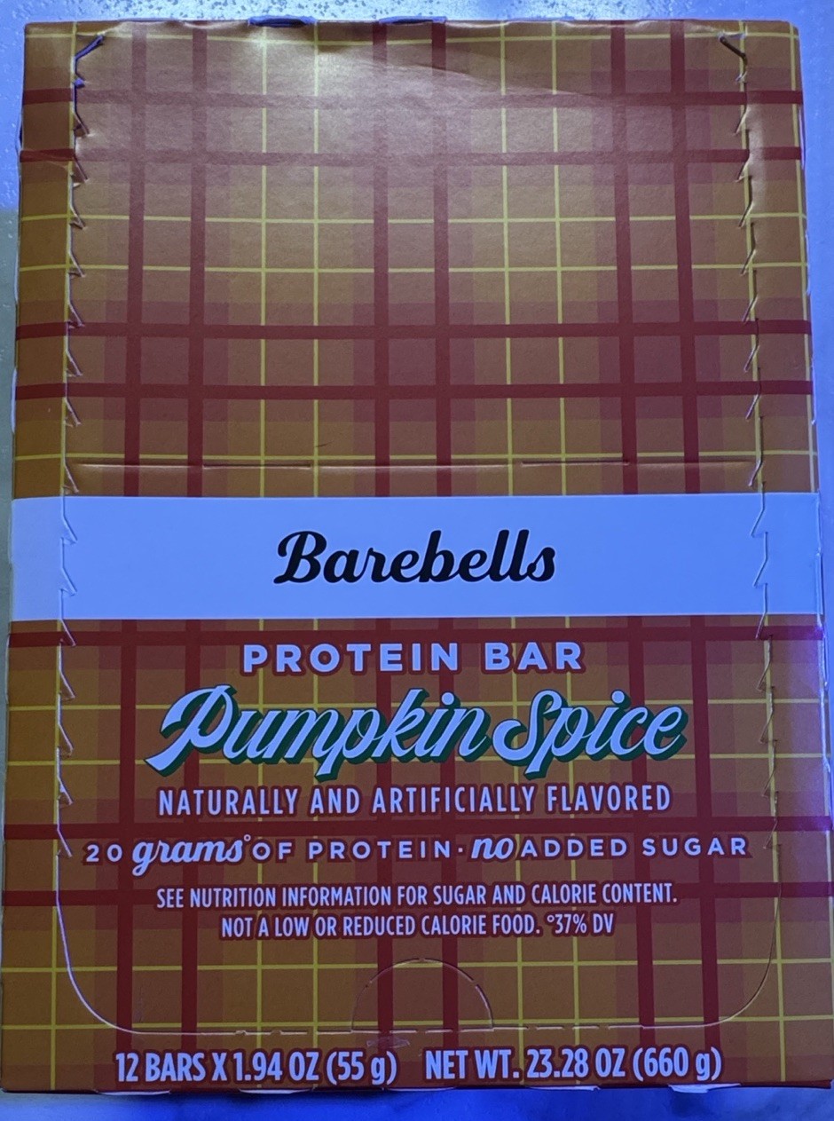 Barebells Protein Bar Pumpkin Spice 12x55g 20g Protein No Added Sugar
