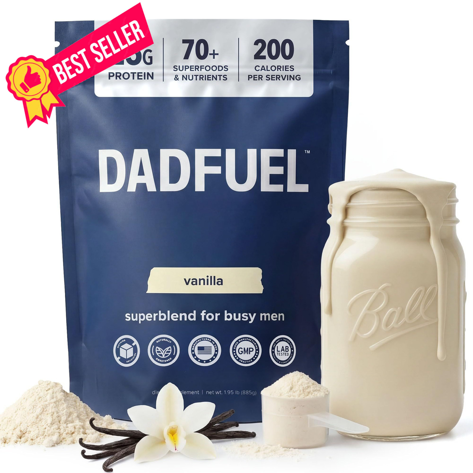 DADFUEL All-in-One Meal Replacement Shake for Men | 25g 32 Ounce (Pack of 1)