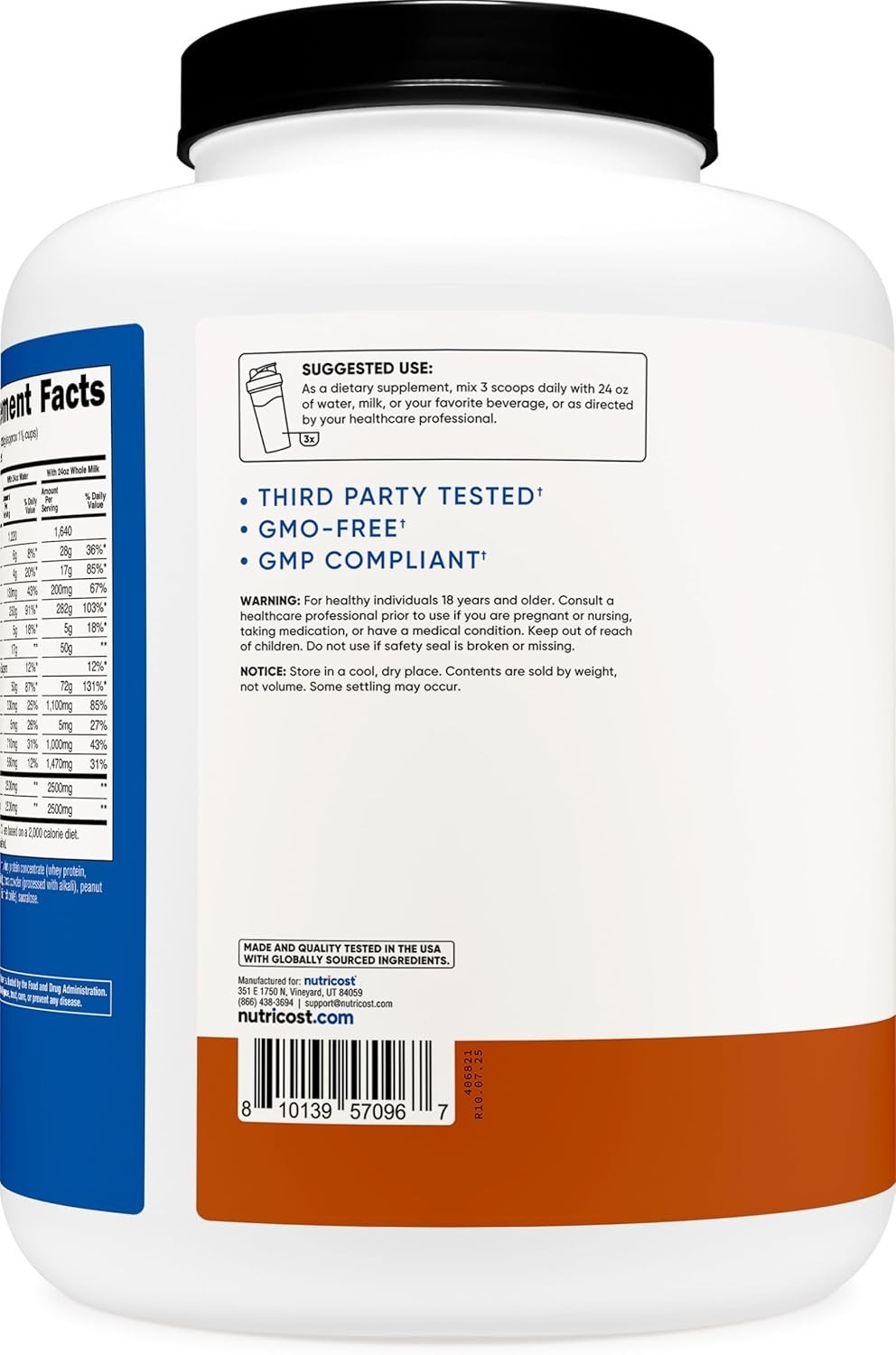 Nutricost Mass Gainer (Chocolate Peanut Butter Flavor, 6.7 LBS) 50 Grams of