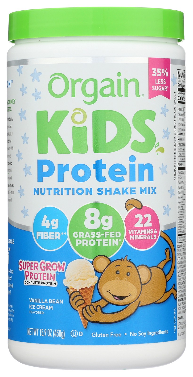 Orgain Protein Shake Mix For Kids Vanilla Ice Cream 15.9 Oz Powder 1 Pack