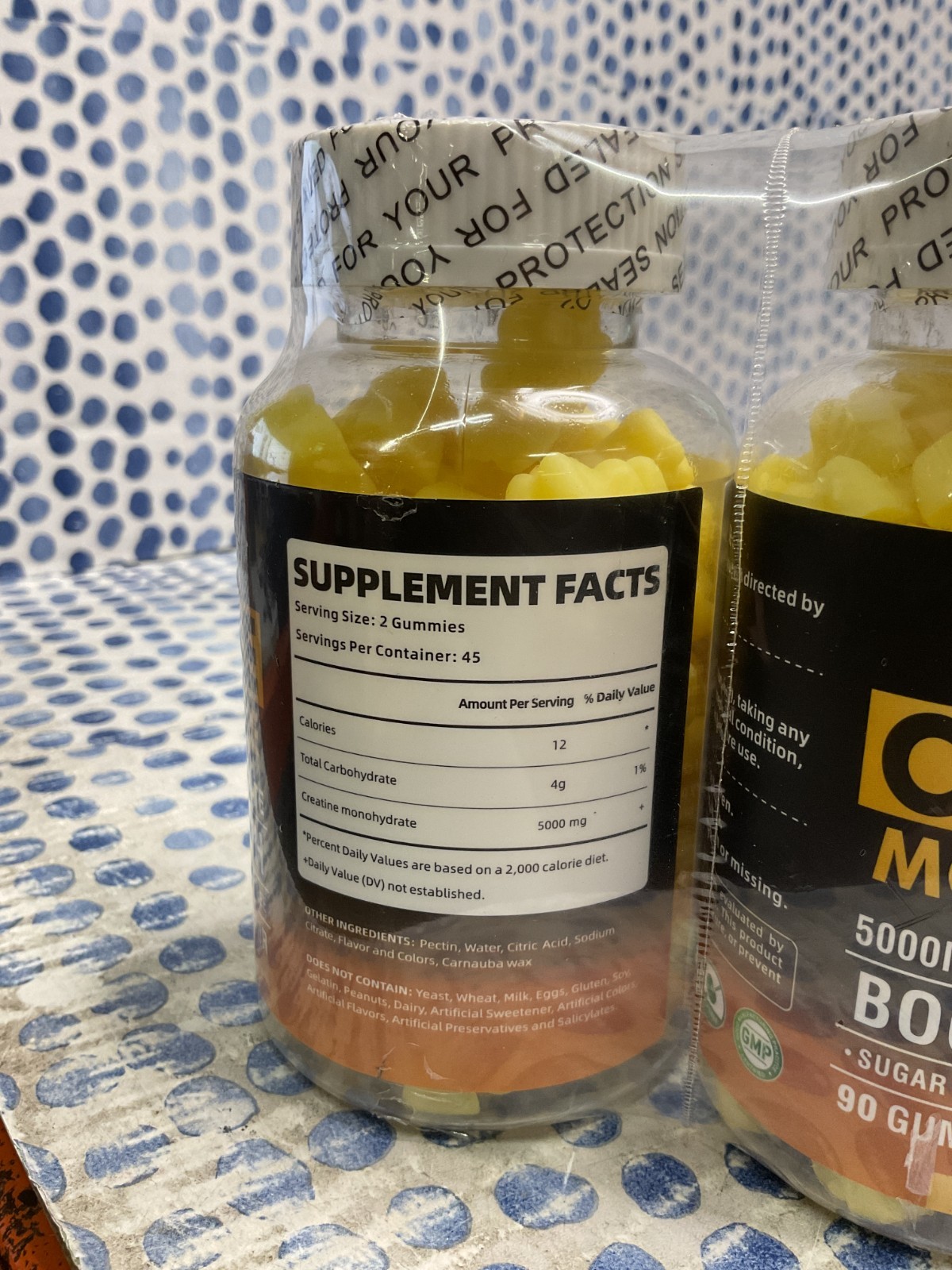 Happyummmm Creatine Monohydrate Gummies 5000MG Boost Strength Pineapple EX 10/26