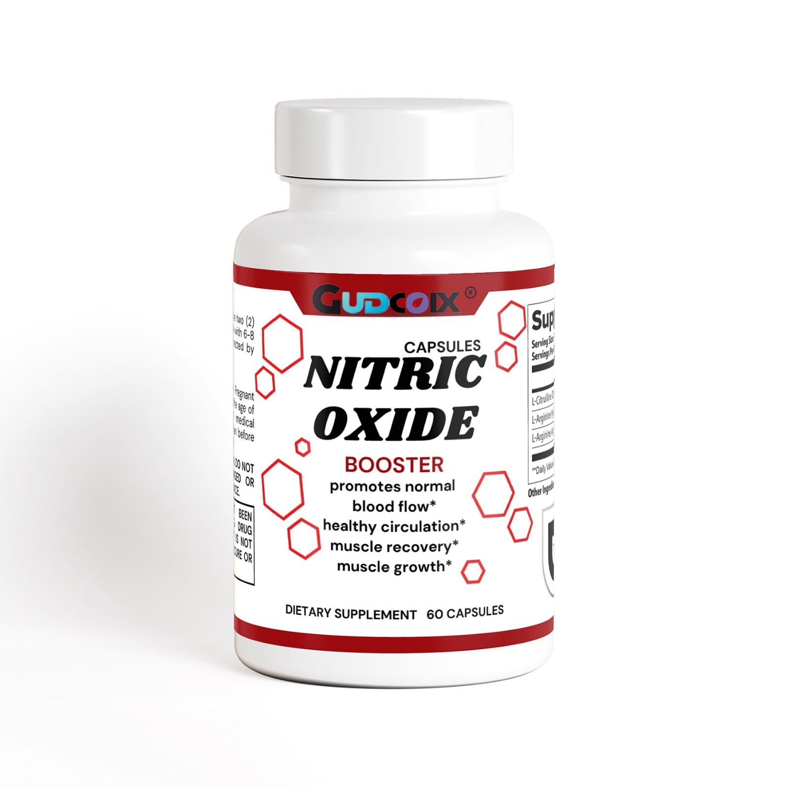 Gudcoix Nitric Oxide Booster for Circulation | L-Arginine & L-Citrulline 60 Caps