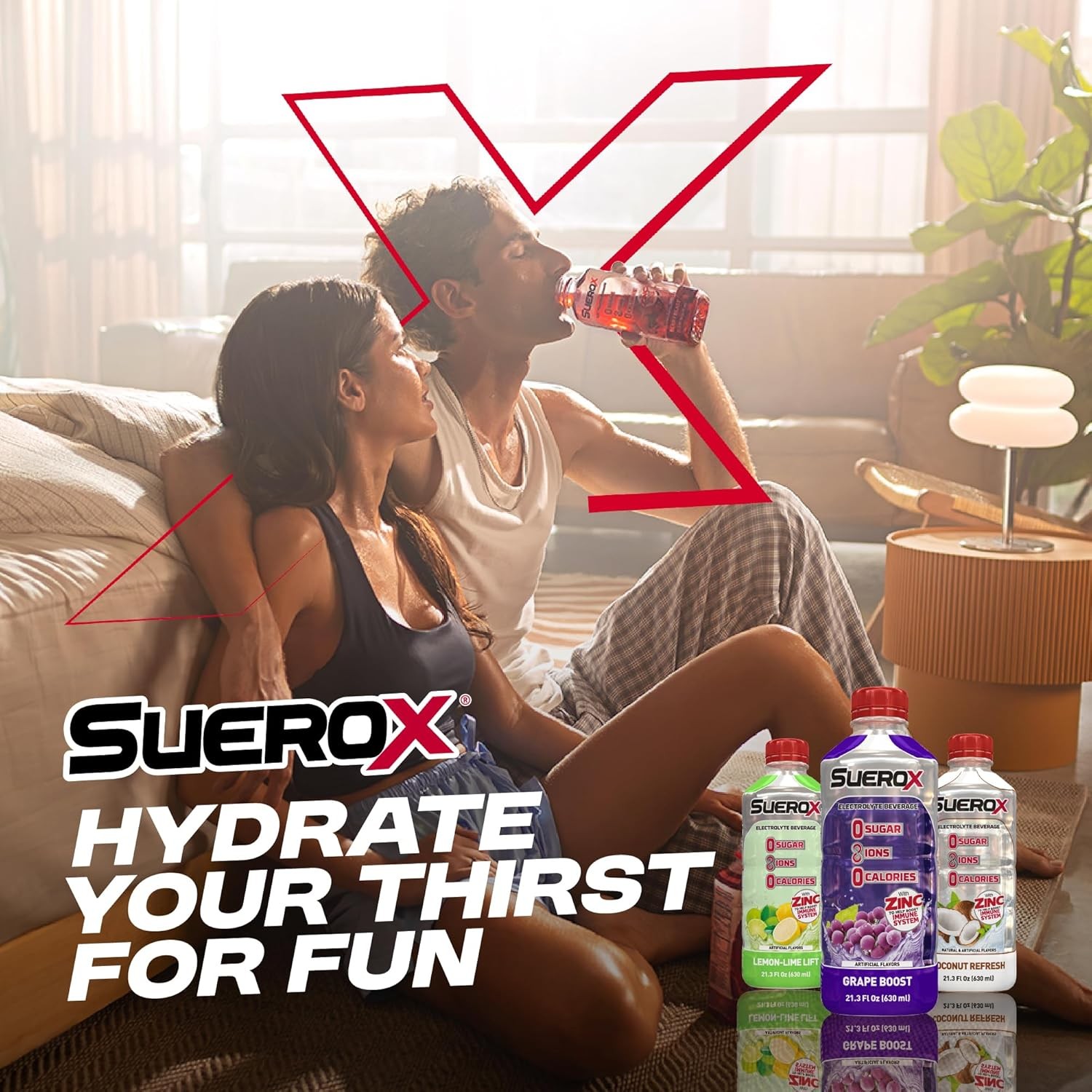 SueroX Sugar Free Sports Drink for Hydration and Recovery, Electrolyte 6 PACK