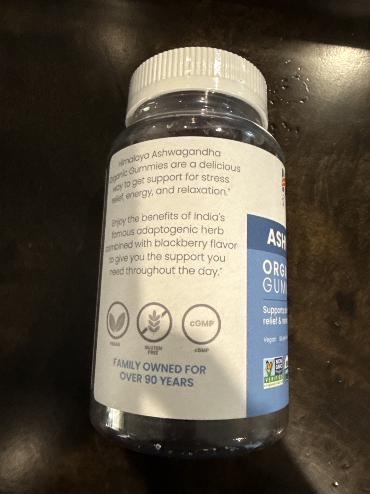 Organic Ashwagandha Blackberry Flavor 56 Gummies -2 per serv EXP 8/27