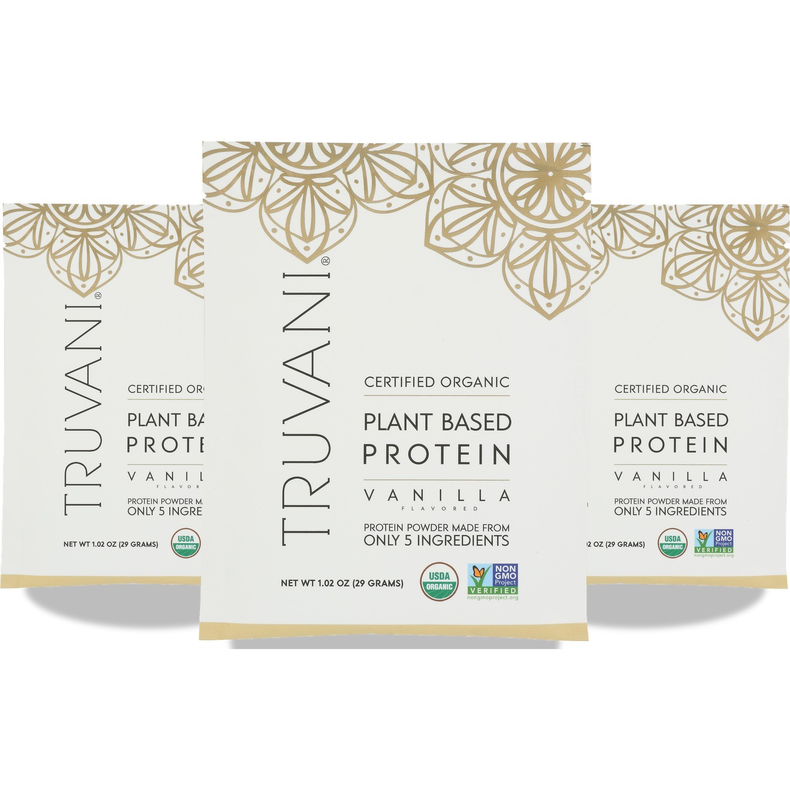 Truvani Plant Based Protein Powder Vanilla 3 Pack