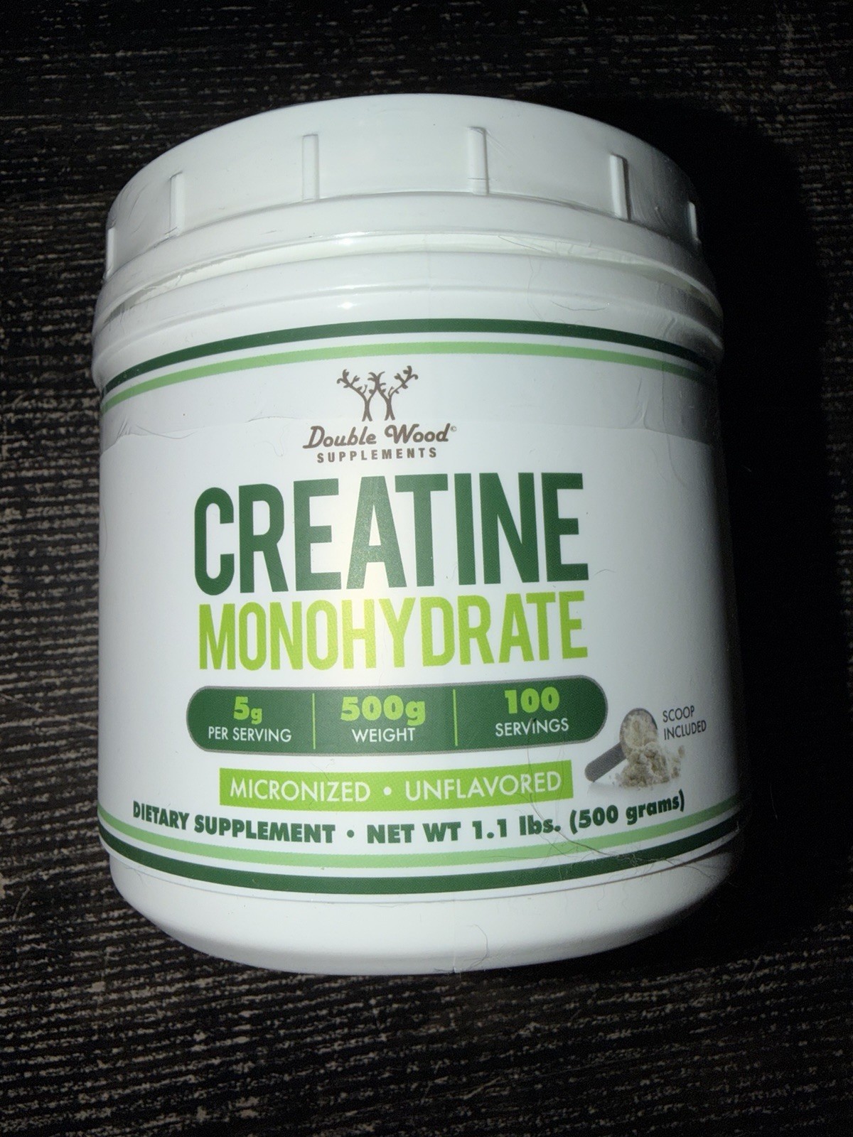 Double Wood Supplements Creatine Monohydrate Powder 1.1Lbs