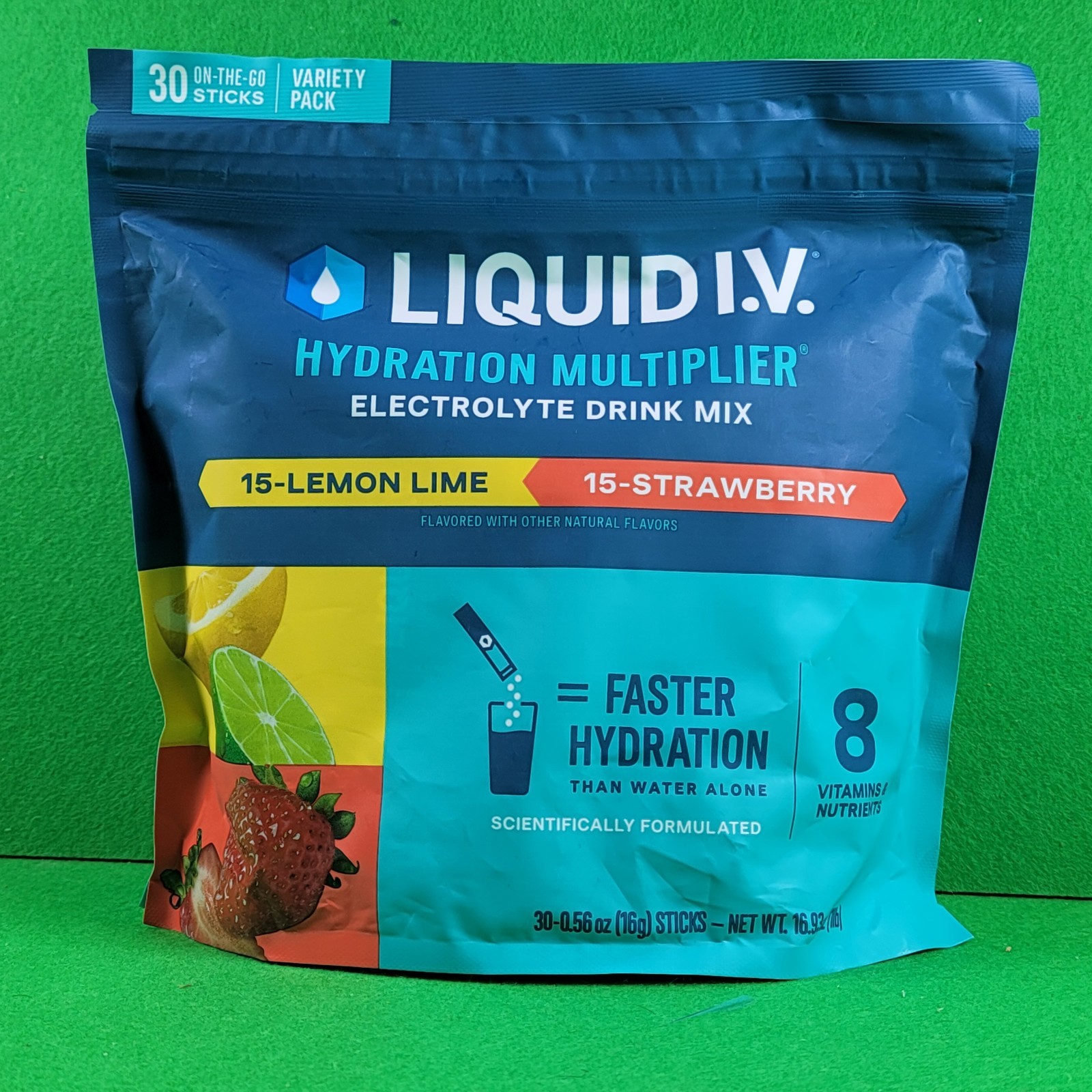 Liquid I.V. Hydration Multiplier 30 Sticks Strawberry Lemon Lime NEW