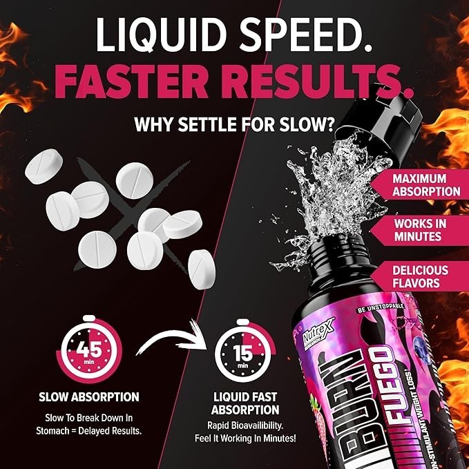 Nutrex Carniburn Liquid L-Carnitine 3000mg Metabolism Support 17.52 fl oz